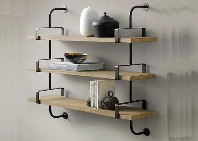 China Fixed Wooden Wall Mounted Display Shelving Units Decorative Customized Size for sale