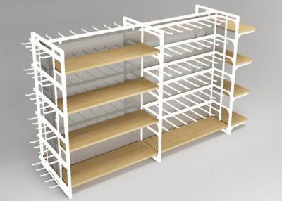 China Metal Frame Retail Display Shelves , Multiuse Convenience Store Shelving Four Sides for sale