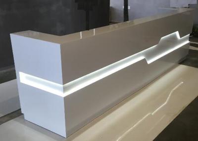 China White Matt Color Retail Checkout Counter With LED Light Inside OEM / ODM Service for sale