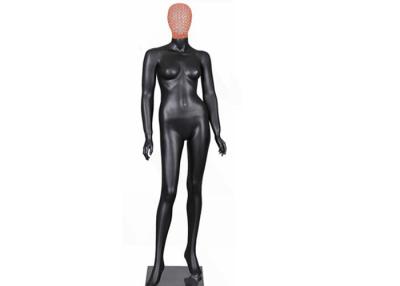 China Cuerpo completo de la fibra de vidrio del maniquí simulado femenino negro de la ropa con la cabeza de alambre del hierro de Rose en venta