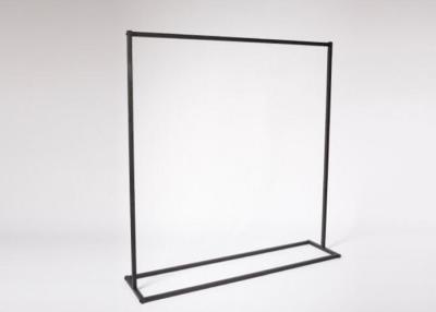 China Metal Retail Chain Stores Hanging Clothes Display Rack Flooring Stand Black Color for sale
