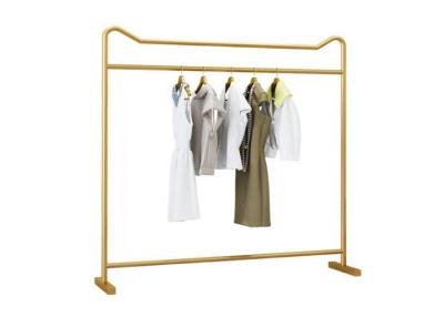 China 201 Steel Clothes Display Stand For Lady 's Clothing Metal Plating Golden Color for sale