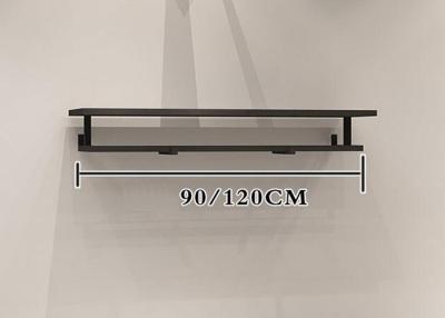 China Customized Shop Wall Shelf Clothes Display Stand With Iron Matt Black for sale