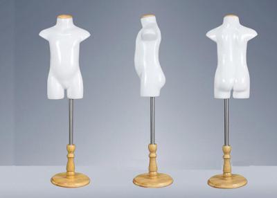 China Half Body Glossy White Standing Child Clothes Mannequin Environmental Material for sale
