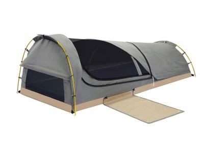 China Canvas Camping Two Person Swag Tent With 450GSM Grid PVC Floor / Mesh Window for sale