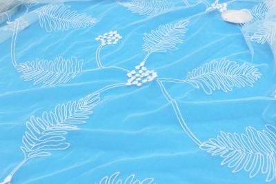 China Mesh Allover Leaf Lace Fabric With Polyester Water Soluble Embroidered for sale