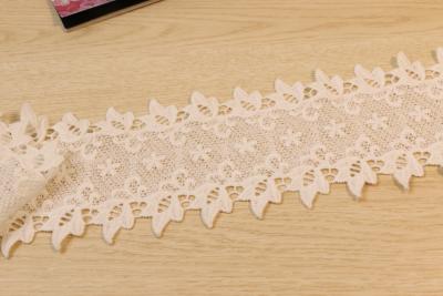 China 4 Inch Guipure Lace Trims Double Edged Scalloped Multifeatured for sale