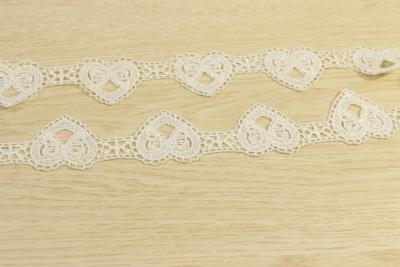 China Polyester Guipure Lace Trims With Heart Pattern Multiapplication for sale