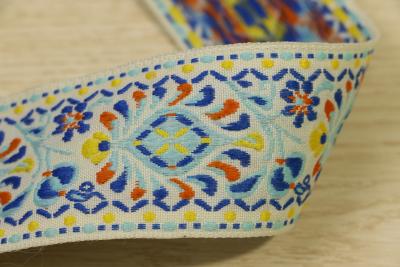 China Clothing Decorative Woven Tapes Jacquard Webbing 40mm Width Polyester Material for sale