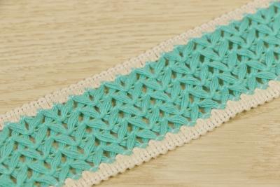 China Voluminous  Decorative Cloth Tape , Ethnic Aqua Cotton Twill Tape Braid Webbing for sale