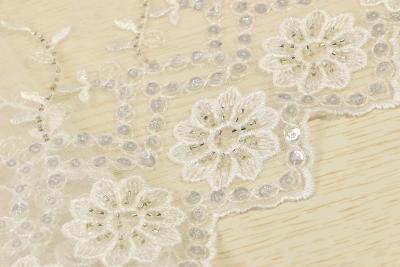 China Embroidered Bridal Trim By The Yard For Dresses Nonstretched for sale