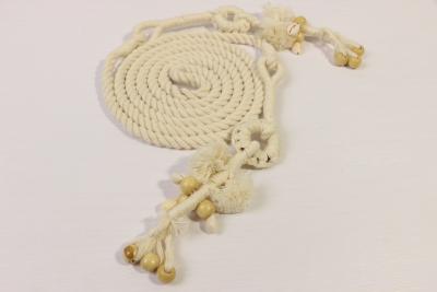 China Traditional Bohemian Bead Sea Shell Cotton Rope Belt For Waistband Or Curtain Tie for sale