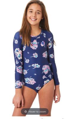 China Summer Two-pieces Women Long-sleeved Printed Geometry splicing sunscreen split swimwear elastic swimsuit girls split Swi for sale