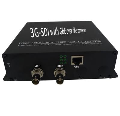 China HD/3G-SDI to fiber extender with Gigabit network ,3G/HD-SDI video with 10/100/1000 Ethernet to fiber transmitter and rec for sale