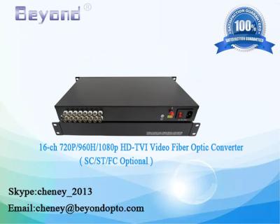 China 16-ch HD-TVI video to fiber converter,for 2-Mp/4-MP 1080P/960H/720P HD-TVI coaxial cameras for sale