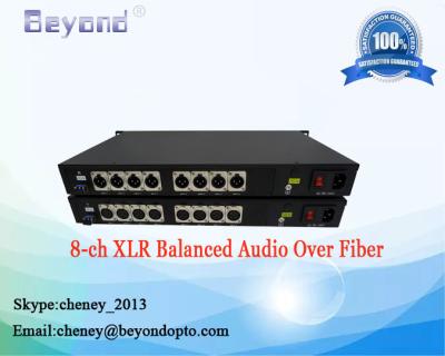 China Beyondopto 8-ch 3-pin  XLR&RCA balanced audio over fiber converter, for sale