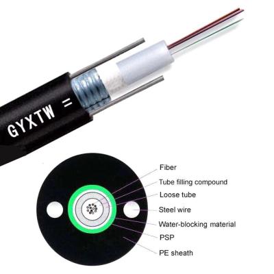 China GYXTW Single Mode Armoured Optical Fiber Support Cable 4 Core for sale