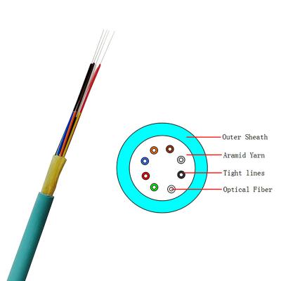 China Tight Buffer 8 Core Single Mode Fiber Optic Cable For Communication GJFJV for sale