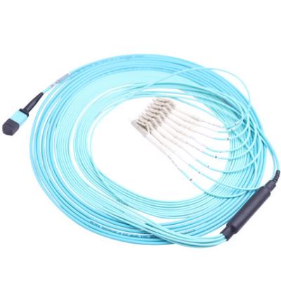 China 12 cordón 2.0m m MPO del desbloqueo del puente de la base MTP al cable óptico del Fanout del LC en venta
