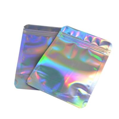 China Holographic Film Zipper Packaging Bag Aluminum Foil Lining Inside for sale