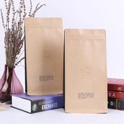 China Coffee Packaging Kraft Paper Pouch Biodegradable Zip Lock Aluminum Foil Bag Gravure Printing for sale