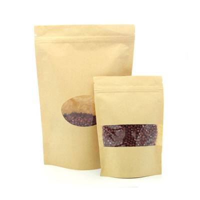 China Biodegradable Kraft Paper Pouch Stand Up Pouches 28g 5kg With Window for sale