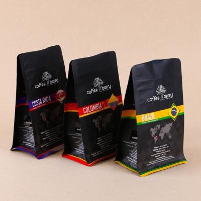 China 180 Micron Coffee Bean Packaging Bags Aluminum Foil Stand Up Pouch Coffee Bags OEM ODM for sale