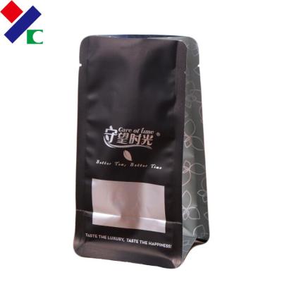 China 500g Recyclable Packaging Bags Matte Black Stand Up Pouch 70 Microns With Zipper / Valve for sale
