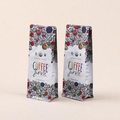 China Custom Printed PLA/Kraft Paper Gusset Coffee Bag With Valve Zipper for sale