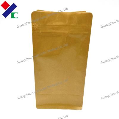 China Biodegradable Stand Up Zip Lock Kraft Paper Bag With Window Snack Packaging for sale