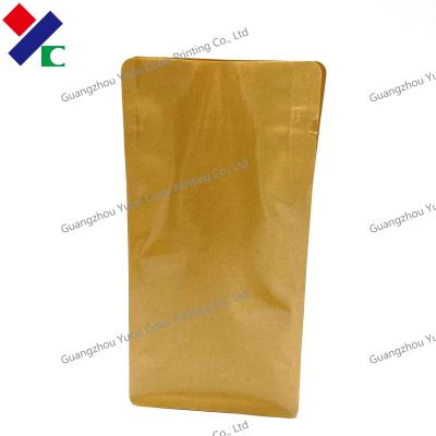 China Biodegradable Brown Kraft Paper Stand Up Pouch With Zipper Food Packaging Bag for sale