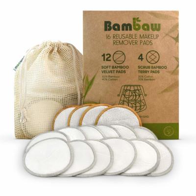 China Reusable Makeup Remover Pads Bamboo Makeup Remover Pads With Laundry Bag Washable And Eco-Friendly For All Skin for sale