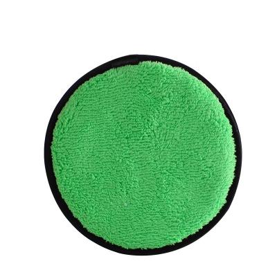 China Green Microfiber Face Rounds to Remove Mascara Foundation Lipstick and Eye Shadow Washable Round Beauty Cloths for sale