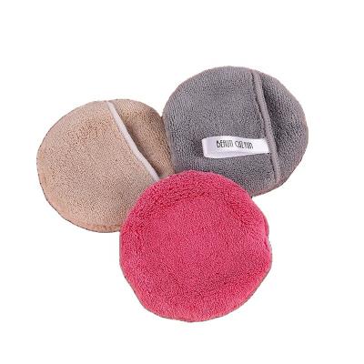 China New arrival Custom Finger Pocket Facial Microfiber  Makeup Remover Pads Rounds Washable Makeup Rmoval Pads for sale