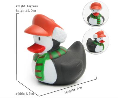 China Cute Deer / Penguin Christmas Rubber Duck Baby Tub Toys 6cm Length *4.5cm Height for sale