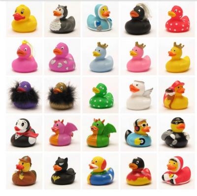 China Novelty Metal Weighted Floating Rubber Ducks Blue Color / PVC Bath Toy for sale