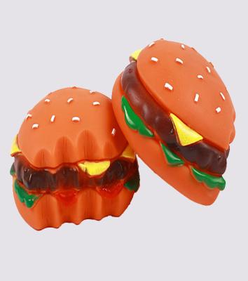 China 45 Gram Hamburger Dog Vinyl Pet Toys For Dog Training / Playing / Chewing for sale
