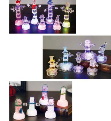 China Snow Shape Color Changing Led Night Light , Acrylic Led Snowman For Outdoor Decorative for sale