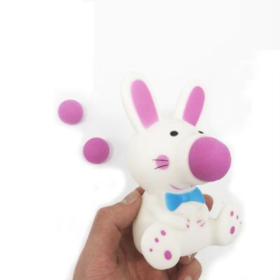 China Squeeze Shooting Soft Plastic Toys With EVA Balls PVC OEM / ODM 15*8*9cm Animal Rubber for sale