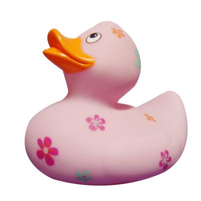 China Funny Floating Cute Rubber Duck Natural Latex Bath Duck Pink Color EN71 for sale