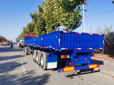 China 3 Triple Axle Cargo Trailer Side Wall Cargo Semi Trailer Truck  40-60 Tons 13000mm for sale