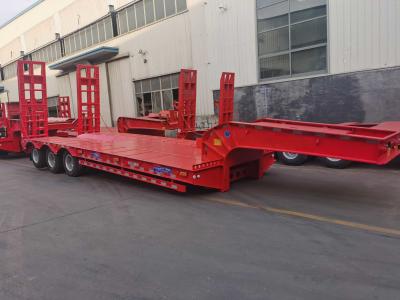 China 40ft Semi Truck Flatbed Trailer Low Bed Tractor Trailer Te koop