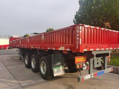 China 3 Axle 60 Ton Side Dumping Trailer Bulk Cargo Semi Trailer for sale