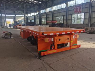 China 40 Ft 3 Axle Lowbed Semi Trailer Flat Bed Extendable Low Bed Trailer for sale