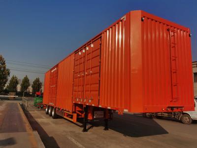 China Reboque de carga de 3 eixos fechado de 80 toneladas de alta capacidade de carga à venda
