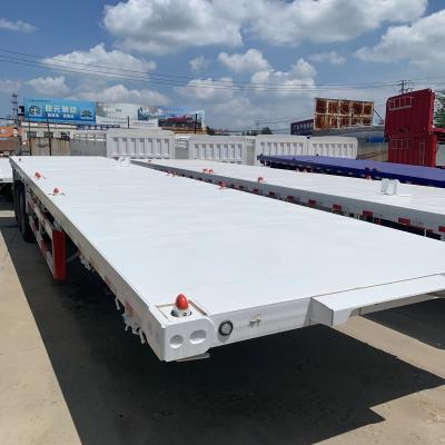 China 40 Feet 40 Ft Lowbed Semi Trailer Utility 40 Feet Low Bed Trailer Tractor for sale