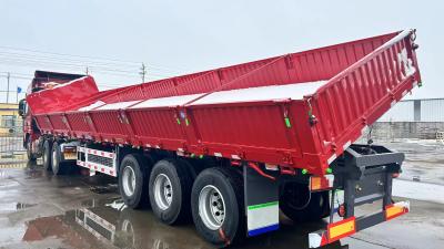 China Side Wall Semi Trailer truck With Twist Locks 3 Axles Stake Cargo Trailer for sale