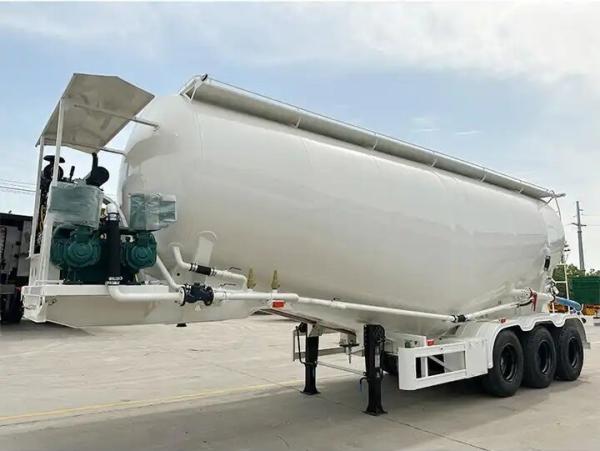 Quality 53 cbm v type Bulk Cement powder Tank Trailer bulk cement tank semi trailer / dry powder tanker truck for sale