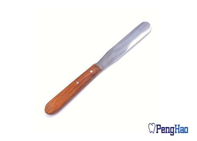 China Stainless Steel Dental Lab Products Dental Spatulas For Plaster Alginate Wooden Handle for sale