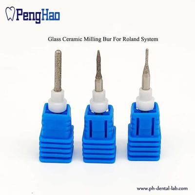 China Diamond coating glass Dental Milling Burs for Roland system for sale